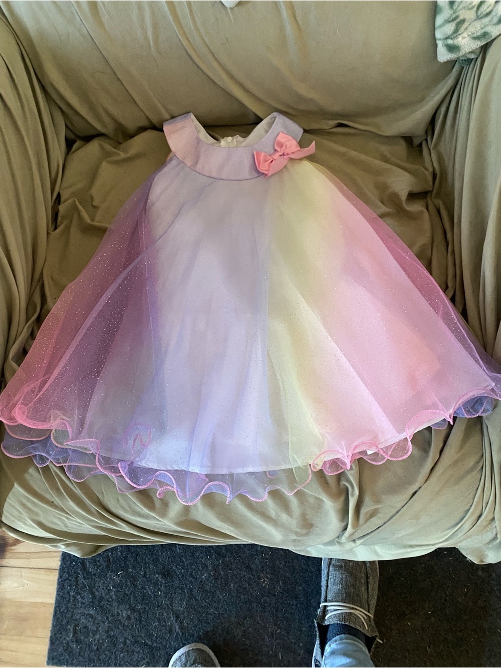 Jessica Ann Pastel Rainbow Tulle Party Dress - Pink, Purple, Yellow